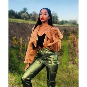 Leather Green Cargo Pants